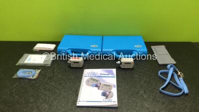 2 x Crono Ambulatory Infusion Pumps with 2 x Batteries and Accessories in Cases (Both Power Up)