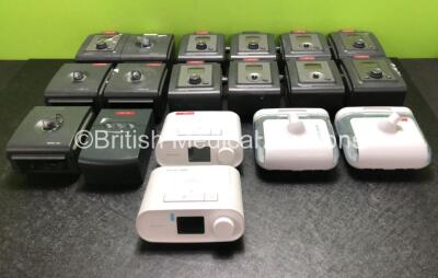 Job Lot Including 7 x Philips Respironics REMstar Auto A-Flex System One CPAP Units with 6 x Power Supplies (All Power Up, 3 x Missing Dials - See Photos) 4 x Philips Respironics System One Humidifiers, 1 x Philips Respironics autoSV Advanced BiPAP with P