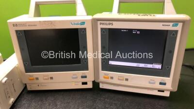 Job Lot Including 2 x Philips M3046A M3 Patient Monitors (Both Power Up) 1 x Hewlett Packard M3046A M3 Patient Monitor (Draws Power Does Not Power Up) 1 x Philips M3046A M4 Patient Monitor (Powers Up with Blank Screen) 2 x Philips M3012A Gas Modules Inclu - 4