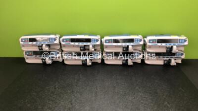 Job Lot of 8 x CareFusion Alaris CC Syringe Pumps (All Power Up, 1 x Blank Screen - See Photos) *RI*