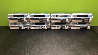 Job Lot of 8 x CareFusion Alaris GH Guardrails Plus Syringe Pumps *Mfd All 2015* (All Power Up, 4 x Require Service - See Photos) *RI*