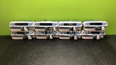 Job Lot of 8 x CareFusion Alaris Guardrails Plus Syringe Pumps - 7 x GH, 1 x CC *Mfd All 2015* (All Power Up, 6 x Require Service - See Photos) *RI*