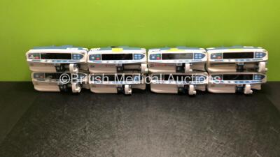 Job Lot of 8 x CareFusion Alaris Syringe Pumps - 4 x GH, 2 x CC (All Power Up, 4 x Require Service - See Photos) *RI*