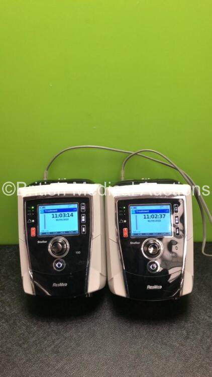 2 x ResMed Stellar 100 CPAP's (Both Power Up) *S/N 20170698624 / 20140116626*