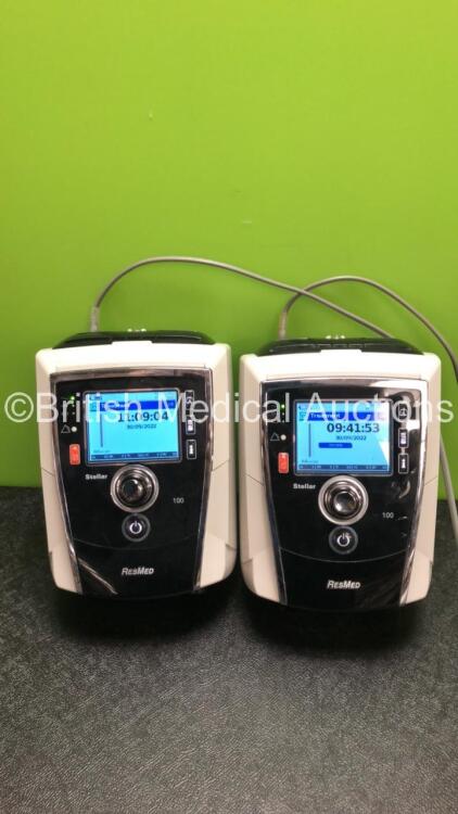 2 x ResMed Stellar 100 CPAP's (Both Power Up) *S/N 2217181414 / 20140827017*