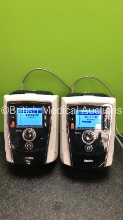 2 x ResMed Stellar 100 CPAP's (Both Power Up) *S/N 20151352438 / 20151352420*