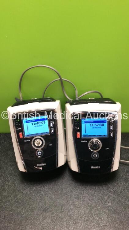 2 x ResMed Stellar 100 CPAP's (Both Power Up - 1 x Missing Dial - See Pictures) *S/N 20160578845 / 20160880477*