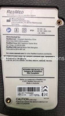 2 x ResMed Stellar 100 CPAP's (Both Power Up - 1 x Flashing Screen - 1 x Missing Upper Case / Damaged Button and Scratches) *S/N 20161031311 / 20170360230* - 6