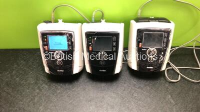 3 x ResMed Stellar 100 CPAP's (1 x Powers Up with System Error 21 Displayed - See Pictures - 1 x Draws Power - 1 x No Power - 2 x Missing Top Covers) *S/N 2015083459 / 20130504957 / 20160245780 * - 2