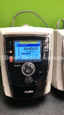 3 x ResMed Stellar 100 CPAP's (1 x Powers Up with System Error 21 Displayed - See Pictures - 1 x Draws Power - 1 x No Power - 2 x Missing Top Covers) *S/N 2015083459 / 20130504957 / 20160245780 * - 5