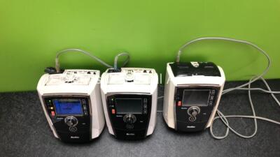 3 x ResMed Stellar 100 CPAP's (1 x Powers Up with System Error 21 Displayed - See Pictures - 1 x Draws Power - 1 x No Power - 2 x Missing Top Covers) *S/N 2015083459 / 20130504957 / 20160245780 * - 6