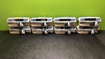 Job Lot of 8 x Asena Alaris CC Syringe Pumps (All Power Up, 1 x Require Service - See Photos) *RI*