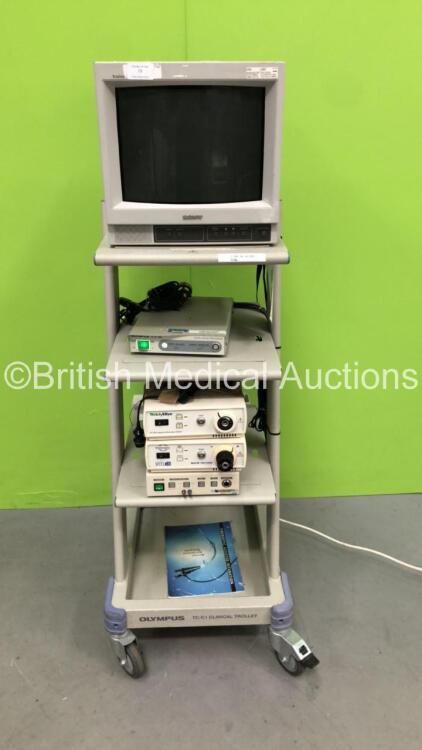 Olympus TC-C1 Clinical Trolley with Sony Trinitron Monitor, Olympus OTV-SC Digital Signal Processor, Welch Allyn VDX-300 Imaging and Illumination Platform, MYELOTec Visionary Model 500 Video Console and Litechnica Camera Control Unit (Powers Up)