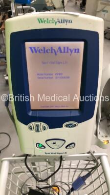 2 x Welch Allyn SPOT Vital Signs Monitors on Stands and 2 x Welch Allyn SPOT LXi Vital Signs Monitors on Stands (All Power Up) - 3