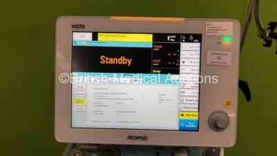 Aeonmed VG70 Ventilator Software Version 2.00, Running Hours 0h 8m with 1 x Hose on Stand *Mfd 06-2020* (Powers Up) - 2