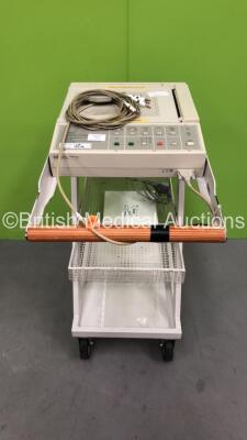 Hewlett Packard PageWriter 100 ECG Machine on Stand with 10 Lead ECG Leads (Powers Up) *S/N CNA4001774*