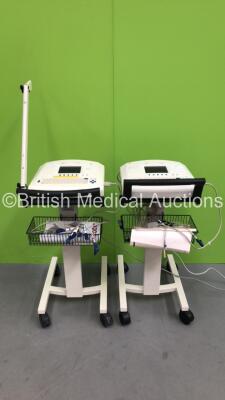 2 x Seca CT800P ECG Machines on Stands with 10 Lead ECG Leads (Both Power Up)