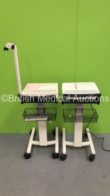 2 x Seca CT6i ECG Machines on Stand with 10 Lead ECG Leads (Both Power Up)