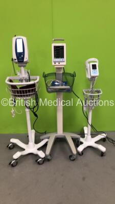 1 x Welch Allyn SPOT Vital Signs Monitor on Stand (Powers Up) , 1 x Welch Allyn ProBP 3400 Series Monitor (Draws Power - Blank Screen) and 1 x Mindray Datascope Duo Vital Signs Monitor on Stand (Powers Up)