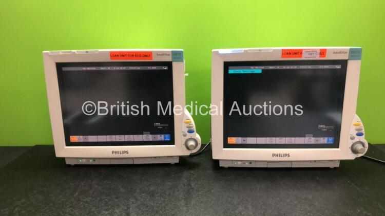 2 x Philips IntelliVue MP70 Neonatal Patient Monitors (Both Power Up) *SN DE35017274 / DE35017289*