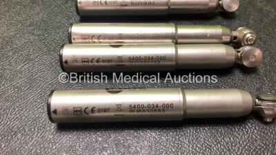 Job Lot of Handpieces Including 4 x Stryker 5400-034-000 Sagittal Saw Handpieces and 1 x Stryker 5400-31 Core Oscillating Handpiece *SN 0431500473, 1832504493, 1916930553, 0904813343, 1520315143* - 2