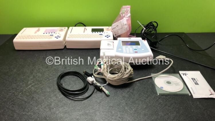 Job Lot Including 2 x Seca CT8000i ECG Units (Both Power Up, 1 with Blank Screen, 1 with Slightly Damaged Screen-See Photo) 1 x GE MAC 600 ECG Machine with 1 x 10 Lead ECG Lead, 1 x AC Power Supply, 1 x Electrode Cream and 1 x Operating DVD (Powers Up)