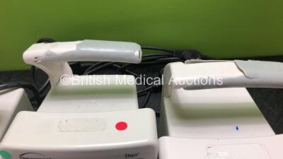 Job Lot of Patient Monitors Including 4 x Datascope Duo Patient Monitors (All Power Up, 2 with Damage Handles-See Photo) 1 x GE Carescape V100 Dinamap Pro Patient Monitor (No Power) 1 x Criticare SpO2 Comfort Cuff Patient Monitor with 1 x BP Hose (No Powe - 7