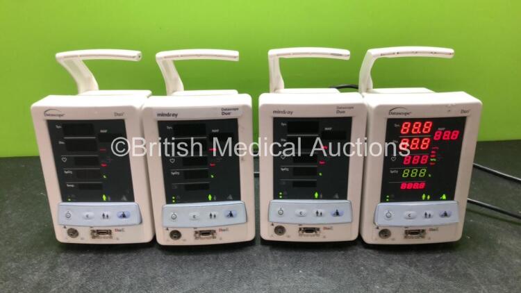 4 x Datascope Duo Patient Monitors (All Power Up)