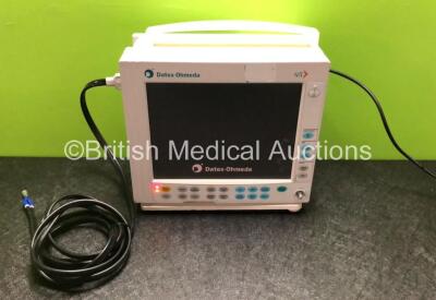 GE Datex Ohmeda F-CM1-02 S/5 Monitor with Type E-PRESTN-00 Module Including Spo2, NIBP, ECG, T1/T2 and P1/P2 Options (Powers Up with Missing Dial - See Photos) *SN 5028560*