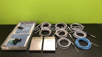 Mixed Lot Including 8 x Light Source Cables and 2 x Summit Medical H550R Footswitches