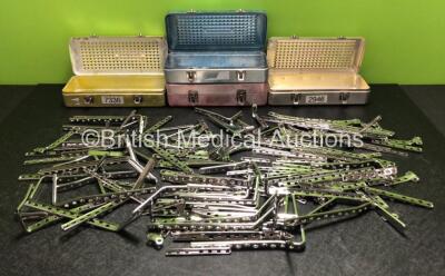 Job Lot of Straight and Angled Surgical Plates / Fixings in 4 x Trays