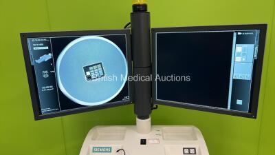 Siemens Arcadis Varic C-Arm *Mfd - 2009* with Dual Flat Screen Image Intensifier, Exposure Control Trigger, Footswitch, Sony UP-970AD Hybrid Graphic Printer and Key (Powers Up and Exposure Taken) *12392* **IR659** - 2