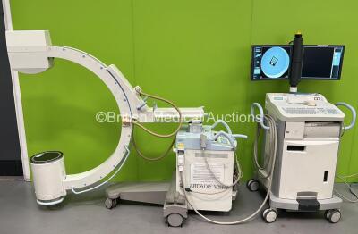 Siemens Arcadis Varic C-Arm *Mfd - 2009* with Dual Flat Screen Image Intensifier, Exposure Control Trigger, Footswitch, Sony UP-970AD Hybrid Graphic Printer and Key (Powers Up and Exposure Taken) *12393* **IR658**