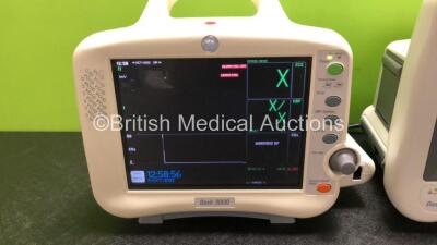 Job Lot Including 1 x GE Dash 3000 Patient Monitor Including ECG, NBP, CO2, Temp/CO, SpO2, BP1 and BP2 Options (Powers Up) and 1 x GE Dash 4000 Patient Monitor Including ECG, NBP, CO2, Temp/CO, SpO2, BP 1/3 and BP 2/4 Options (Powers Up) *SN SD008263170GA - 2