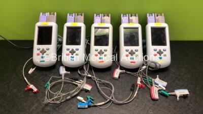 5 x Natus ALGO 3i Newborn Hearing Scanners with Leads and 1 x Power Supply (All Power Up with Low Battery) *SN 90160 / 91584 / 100219 / 100198 / 94093*