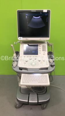 Toshiba Aplio 500 Flat Screen Ultrasound Scanner *Mfd 10-2012* Software Version AB_V2.10*R003 with 3 x Transducers-1 x Toshiba Model PLT-674BT Convex Array Transducer *Mfd 10-2012* 1 x Toshiba PVT-661VT Endocavitary Transducer *Mfd 09-2012* 1 x 6C1 Model 