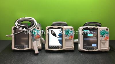 Job Lot Including 1 x Philips Heartstart MRx Defibrillator / Monitor Including Pacer, ECG, SpO2, NIBP and Printer Options (Powers Up, Damage to Screen, See-Photo) 2 x Philips Heartstart MRx Defibrillators Including Pacer, ECG and Printer Options with 2 x 