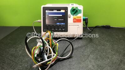 1 x Philips Heartstart XL+ Defibrillator Including ECG and Printer Options *Mfd 2013* with 1 x Paddle Leads and 1 x Philips ECG Leads (Powers Up)