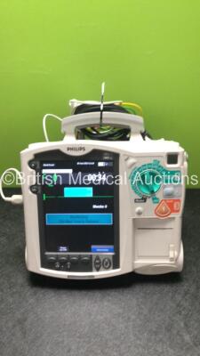 Philips HeartStart MRx Defibrillator / Monitor with ECG and Printer Options, 1 x ECG Lead, 1 x Paddle Lead with Test Load, 1 x M3538A Battery and 1 x M3539A Module (Both Power Up)