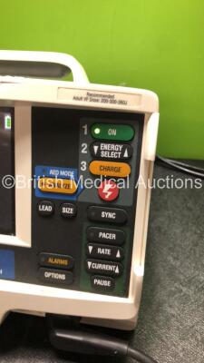 Physio Control Lifepak 20e Defibrillator / Monitor Including Pacer ECG and Printer Options *Mfd 2015* with 1 x Paddle Lead and 1 x ECG Lead (Powers Up with Missing Door and Service Light-See Photos) - 3