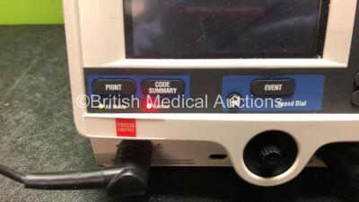 Physio Control Lifepak 20e Defibrillator / Monitor Including Pacer ECG and Printer Options *Mfd 2015* with 1 x Paddle Lead and 1 x ECG Lead (Powers Up with Missing Door and Service Light-See Photos) - 4