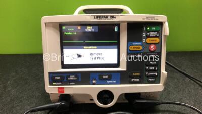 Physio Control Lifepak 20e Defibrillator / Monitor Including Pacer ECG and Printer Options *Mfd 2015* with 1 x Paddle Lead and 1 x ECG Lead (Powers Up) - 2