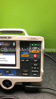 Physio Control Lifepak 20e Defibrillator / Monitor Including Pacer ECG and Printer Options *Mfd 2015* with 1 x Paddle Lead and 1 x ECG Lead (Powers Up) - 3