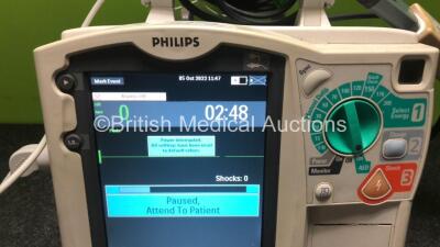 Philips HeartStart MRx Defibrillator / Monitor with Pacer, ECG and Printer Options, 1 x ECG Lead, 1 x Paddle Lead with Test Load, 1 x M3538A Battery and 1 x M3539A Module (Both Power Up) - 2