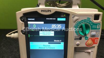 Philips HeartStart MRx Defibrillator / Monitor with Pacer, ECG and Printer Options, 1 x ECG Lead, 1 x Paddle Lead with Test Load, 1 x M3538A Battery and 1 x M3539A Module (Both Power Up) - 2