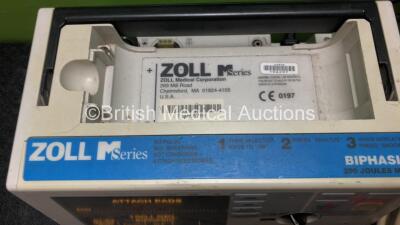 2 x Zoll M Series Biphasic 200 Joules Max Defibrillators with ECG and Printer Options and 1 x Paddle Leads (All Power Up) - 3