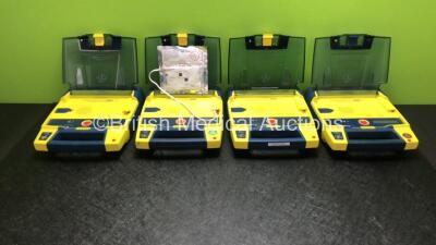 4 x Cardiac Science Powerheart AED G3 Defibrillators (All Power Up with Stock Battery - Not Included)