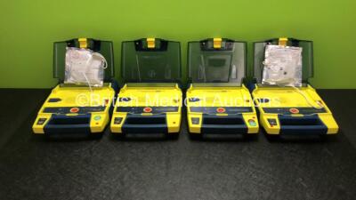 4 x Cardiac Science Powerheart AED G3 Defibrillators (All Power Up with Stock Battery - Not Included)