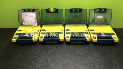 4 x Cardiac Science Powerheart AED G3 Defibrillators (All Power Up with Stock Battery - Not Included)