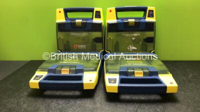 4 x Cardiac Science Powerheart AED G3 Defibrillators (All Power Up with Stock Battery - Not Included)